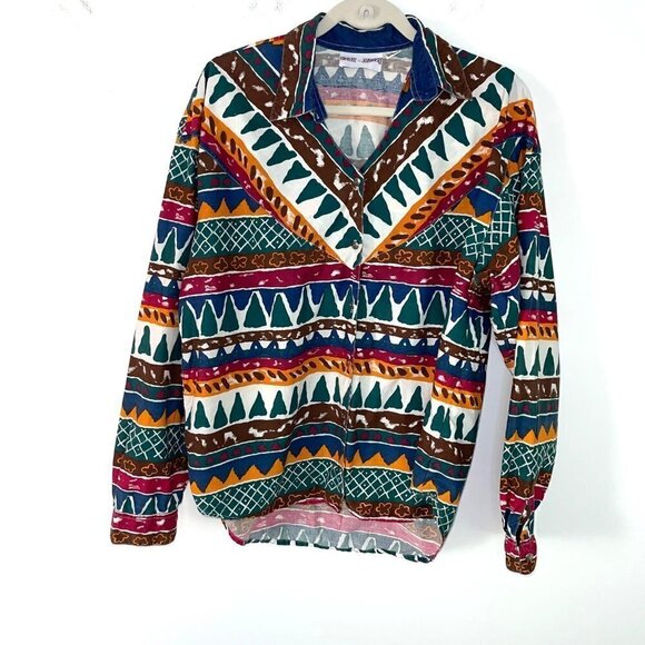 Cody James Southwestern Shirt Womens Size Large Vintage Button Front Long Sleeve - Picture 8 of 8